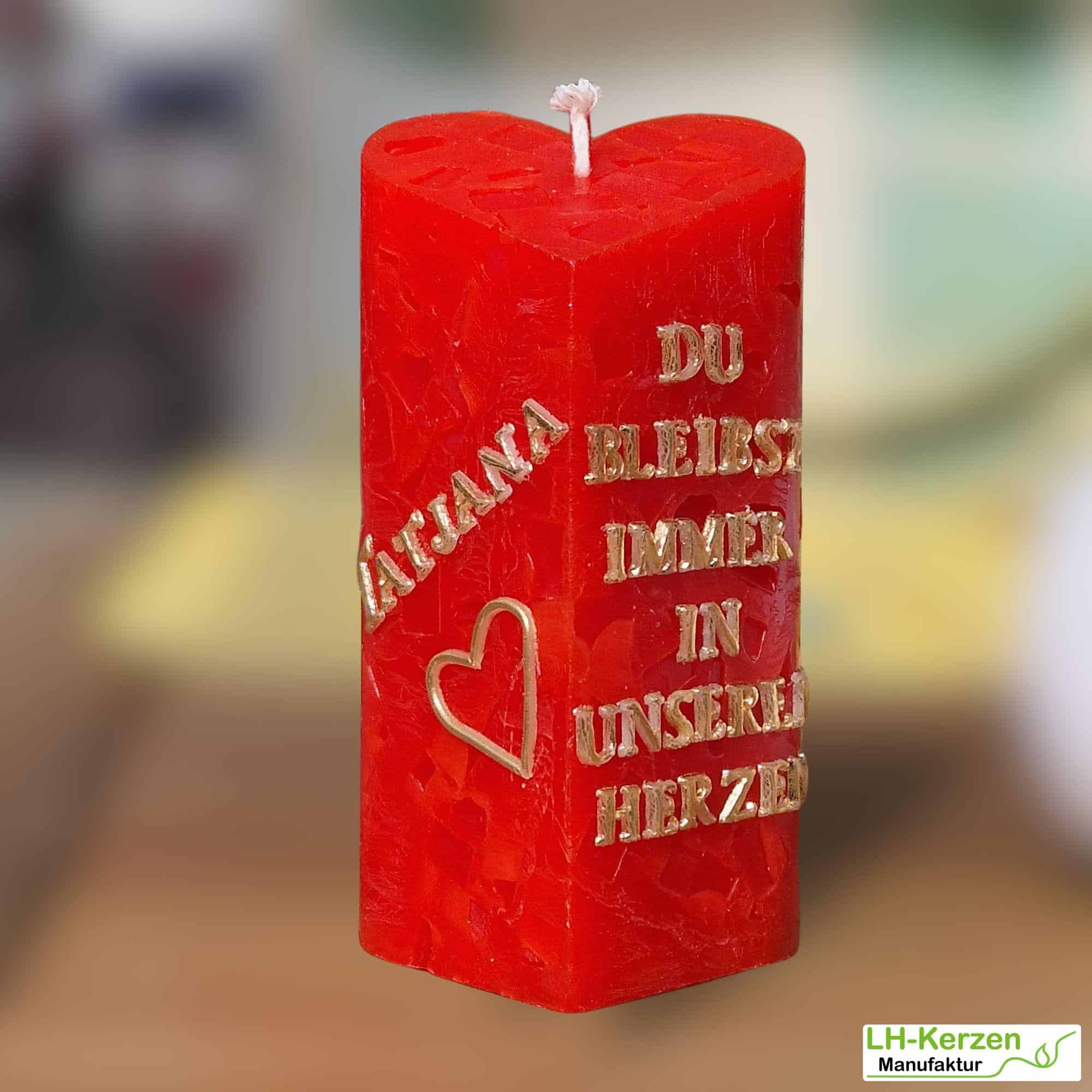 Kerzenbeschriftung Beschriftete Kerze